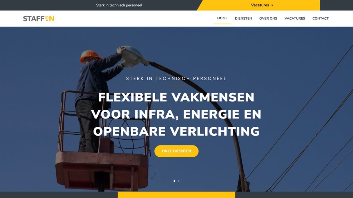 Schermafdruk van de website van Staffin