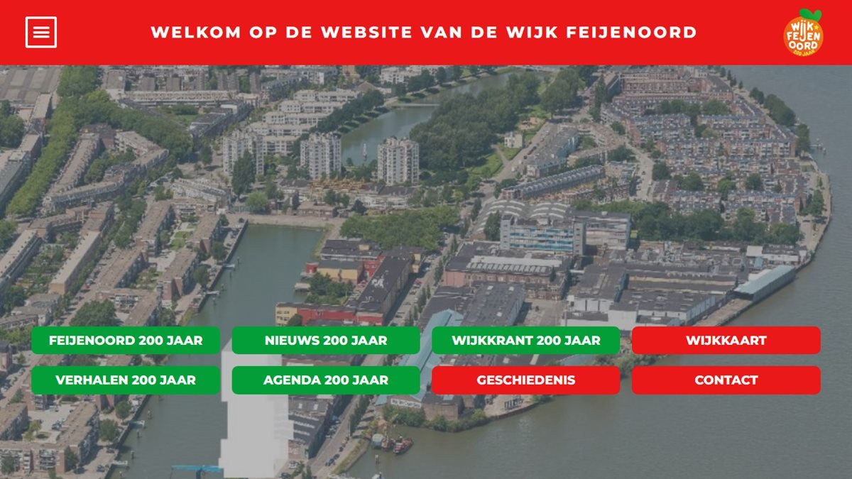 Schermafdruk van de website van Wijk Feijenoord